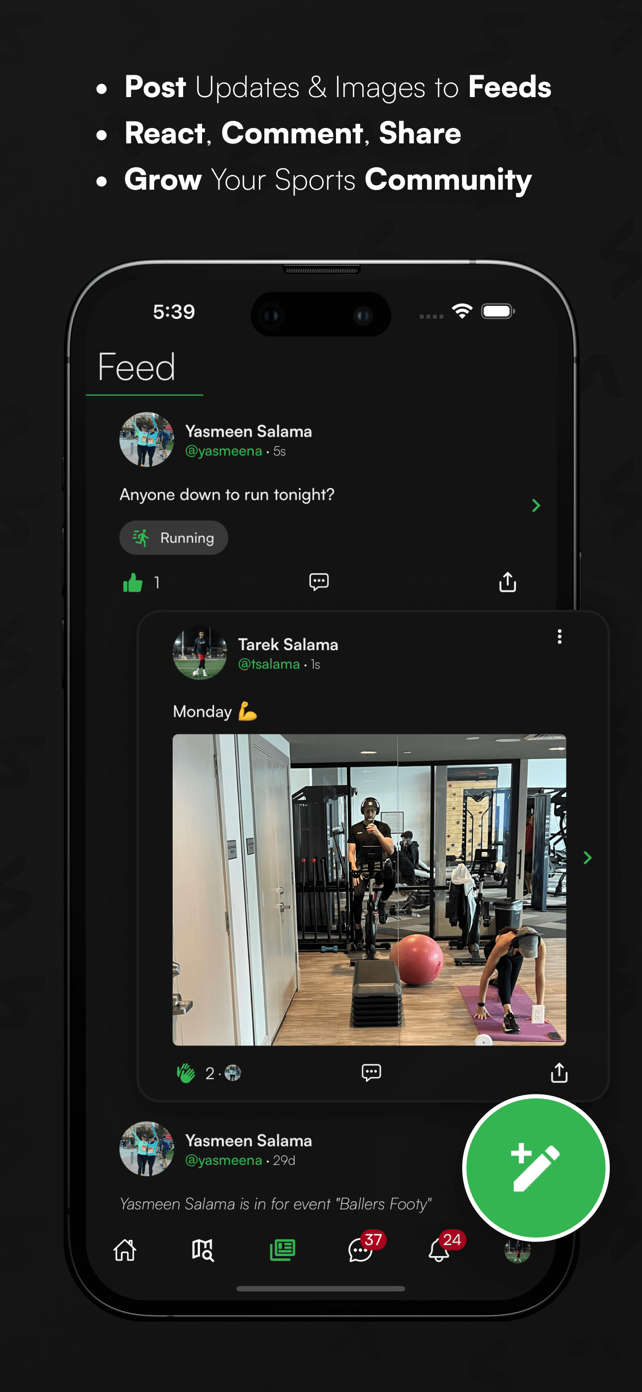 Engage with Activity & Social Feeds of Posts, Comments, and Reactions