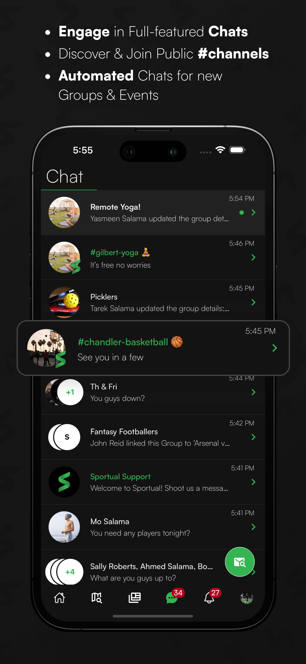 Engage in Full-featured Chats & Public #channels
