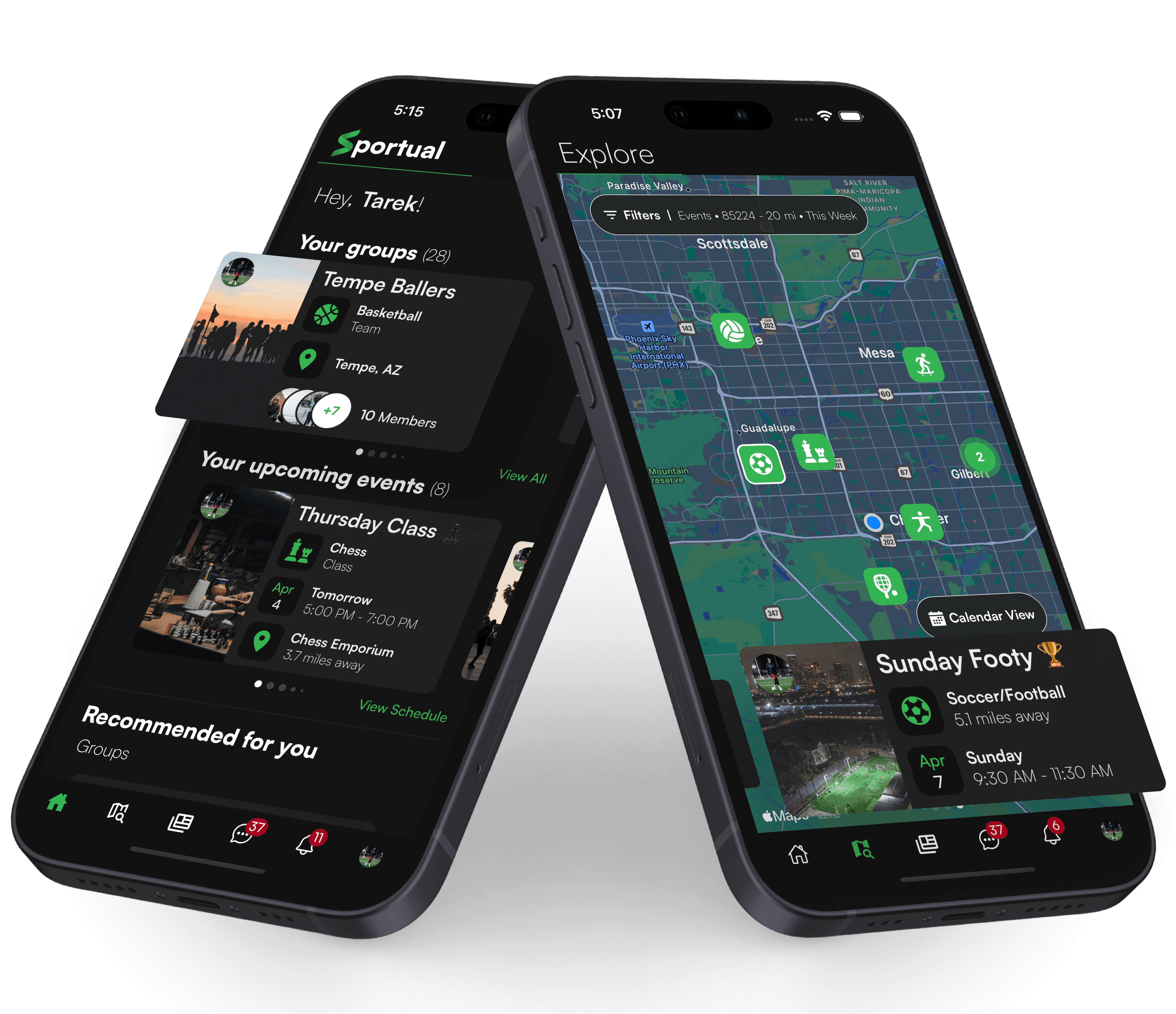 Sportual Banner - Track Your Groups & Events & Explore a Map of Nearby Sports Groups, Events, and Venues